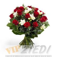ziedu piegāde: Sarkans + balts: 69.00 €