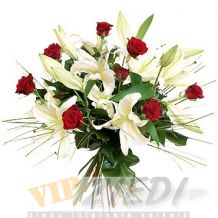 Lilijas ar sarkanām rozēm: Лилии с красные розы: 60.00 €
